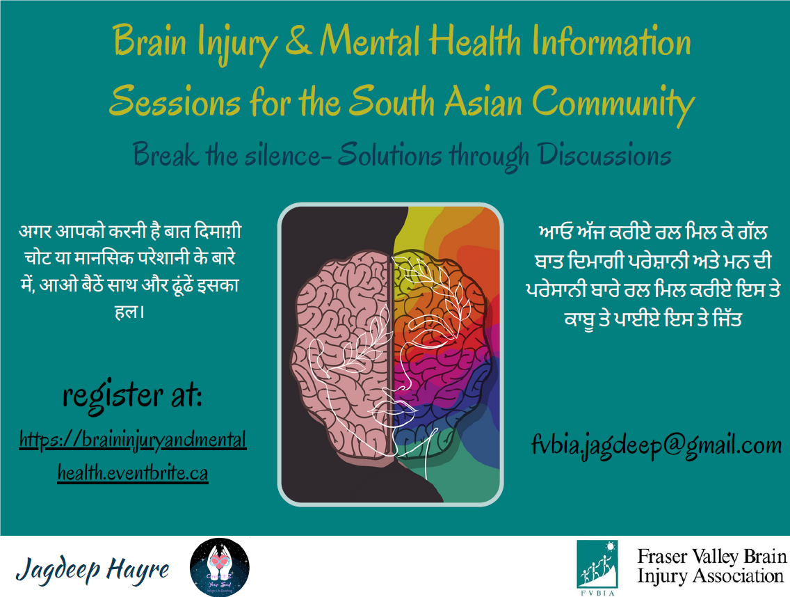 Brain Injury and Mental Health Information sessions for the South